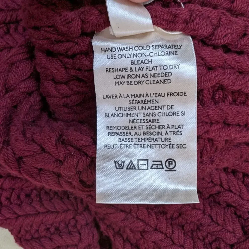 FREE PEOPLE | My Only Sunshine Burgundy Lose Knit Slouchy Sweater Mock Neck